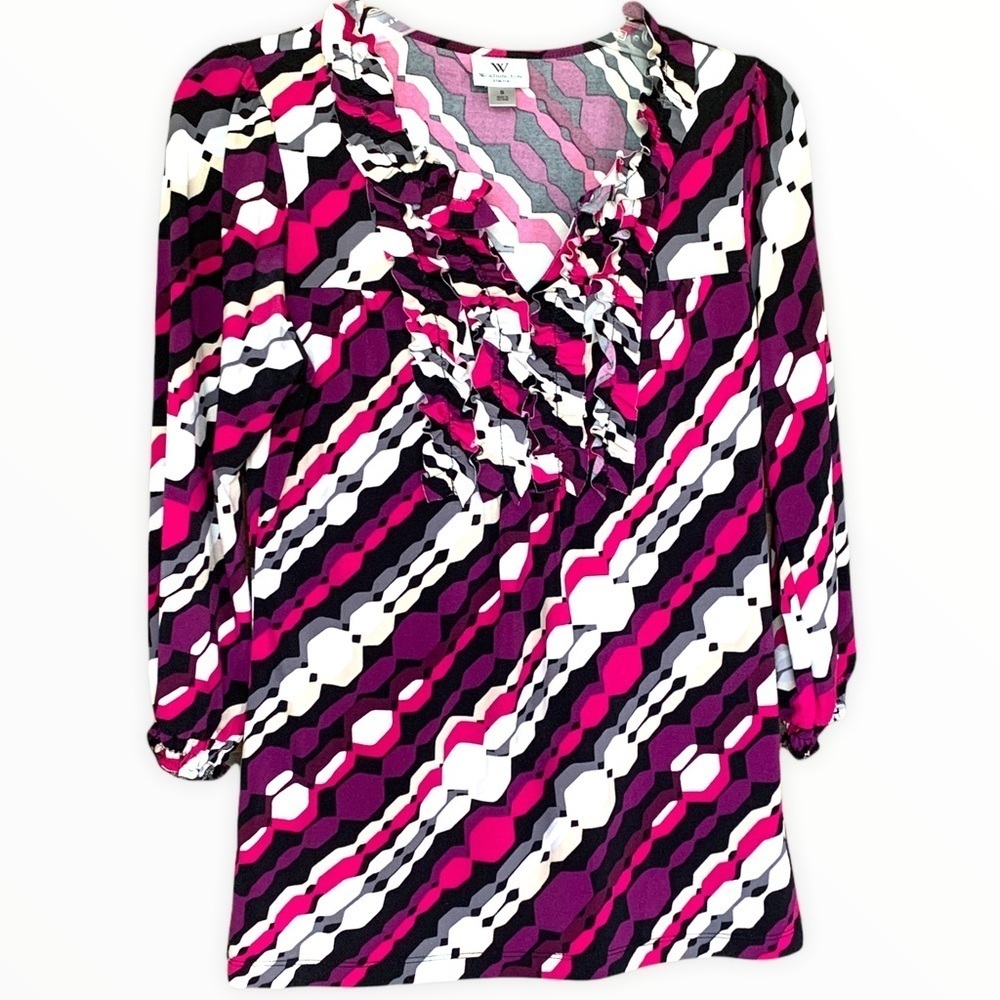 Worthington 3/4 Colorful Top Size S